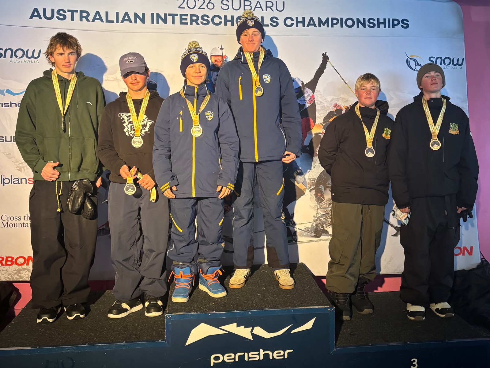 Barrenjoey students on the podium at the 2026 Subaru Australian Interschools Championships at Perisher